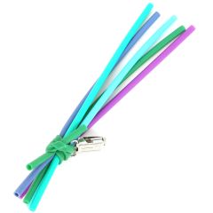 one Spaghetti Chewy Fidget with six tubes in colors Teal, blue, green and purple