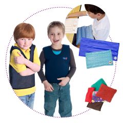 Kids using the Classroom Weighted Focus Kit