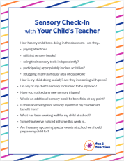 Sensory Check-In with Your Child’s Teacher